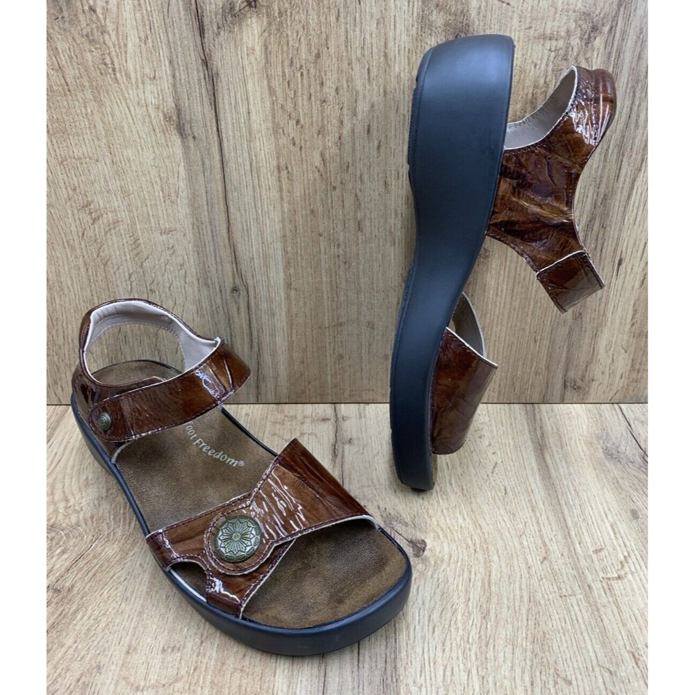 Barefoot Freedom Andi Leather Sandals Women's Size 9.5 W Open Toe Ankle Strap